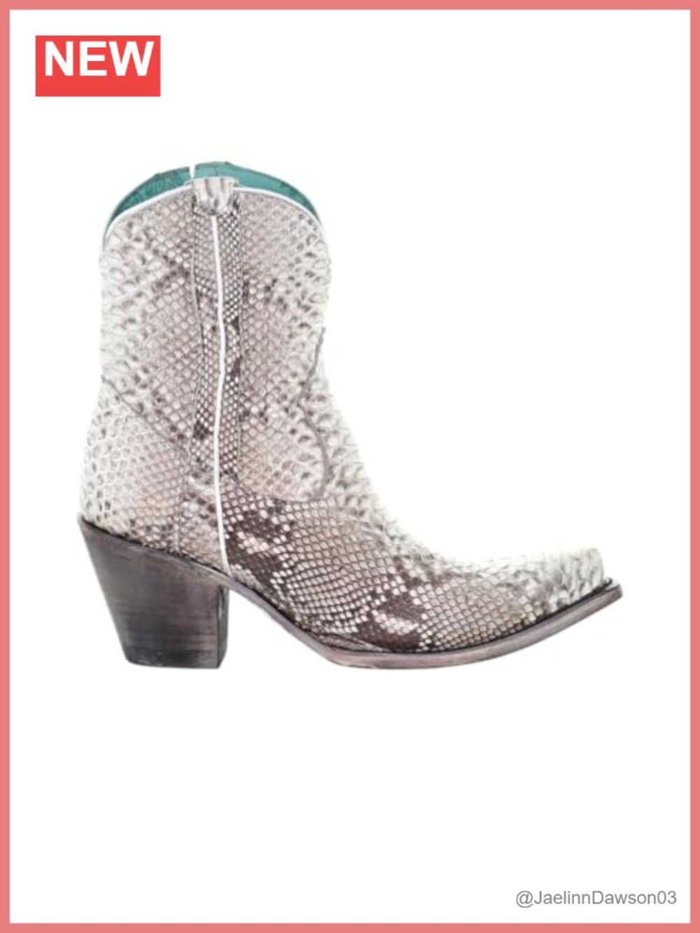 Python Snip Toe Ankle Bootie Western Leather Cushioned Sole